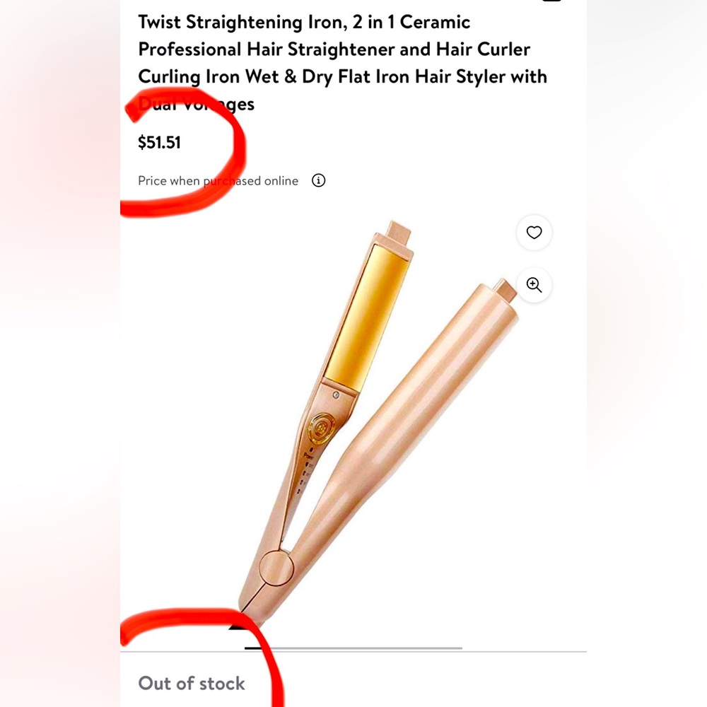Revolution Twist Straighten Iron Rose Gold 2-In-1 Straightener / Curling Iron